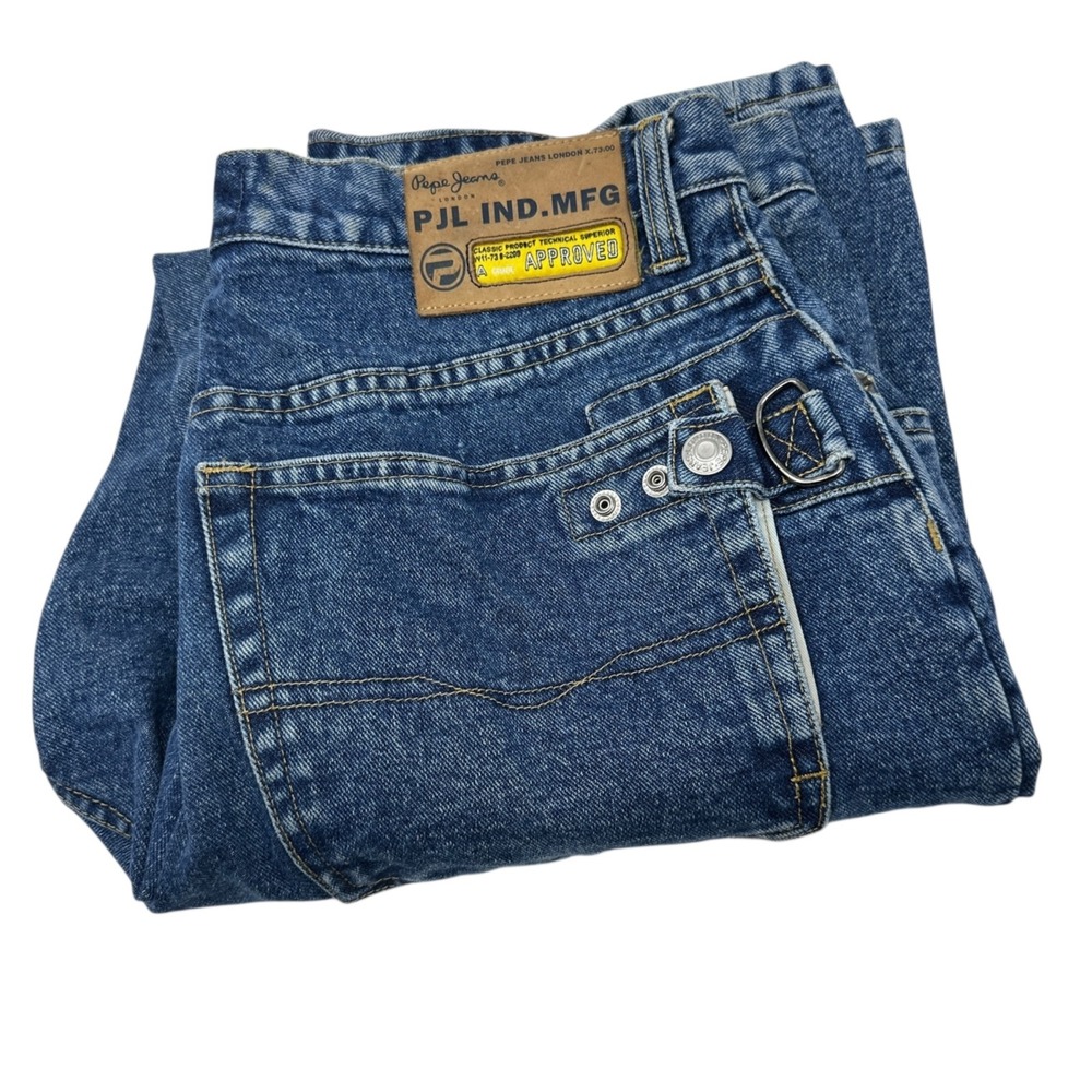 Vintage PEPE Baggy Jeans Mens Blue Y2K Wide Leg Streetwear London 30x31